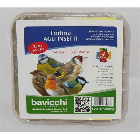 TORTINA INSETTI PER UCCELLI SELVATICI DA 315G DI BAVICCHI