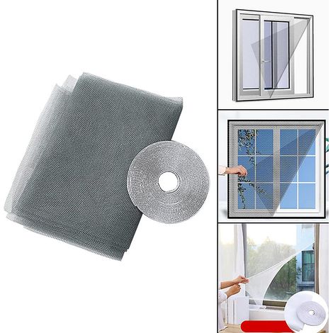 1pcs Moustiquaire Fenêtre,avec 1 Auto-Rubans Adhésifs,150 x 180cm Filet Moustiquaire Auto-Adhésif,Moustiquaire Fenêtre Découpable (1/5)