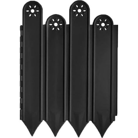 Un ensemble de cloisons de jardin flexibles de 2 mètres (découpables) adaptées aux parterres de fleurs et aux espaces extérieurs (noir).