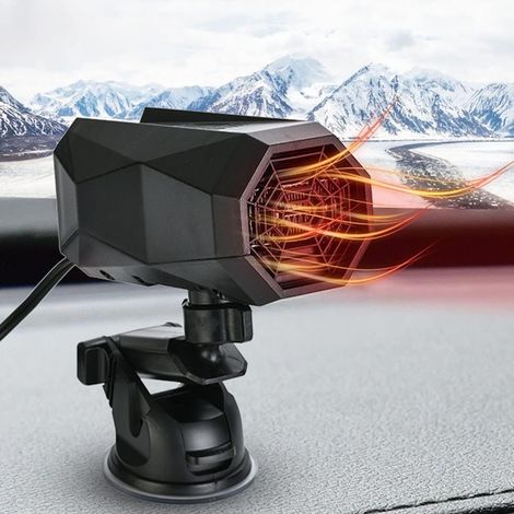 Chauffage de voiture avec ventilateur, désembueur et dégivreur de pare-brise portable 12 V, dégivrage rapide.
