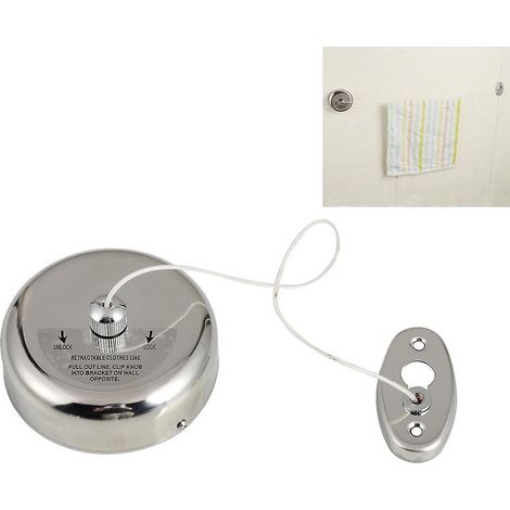 corde  Linge Rtractable - Ligne De Lavage Murale Tendoirs Amovible Pour Intrieur Un Htel Salle De Bains Fil  Linge Clothesline, 2,8 Mtres (argent) (1/5)