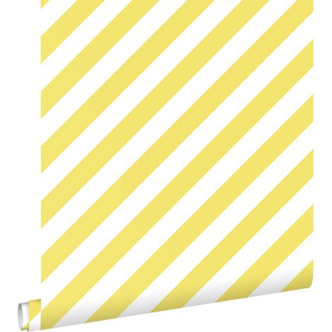 papier peint à rayures jaune et blanc - ESTAhome (1/5)