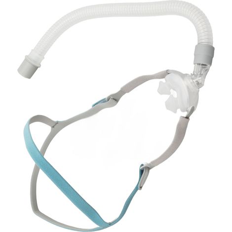 Masque de nuit avec coussinets nasaux et bandeau - Accessoire sommeil avec cadre et tube respiratoire
