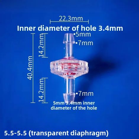 Clapet anti-retour en plastique (K) pour eau, vanne unidirectionnelle, vanne d'arrêt d'eau, clapets anti-retour en ligne pour carburant, gaz et liquides (2 pièces) (1/5)