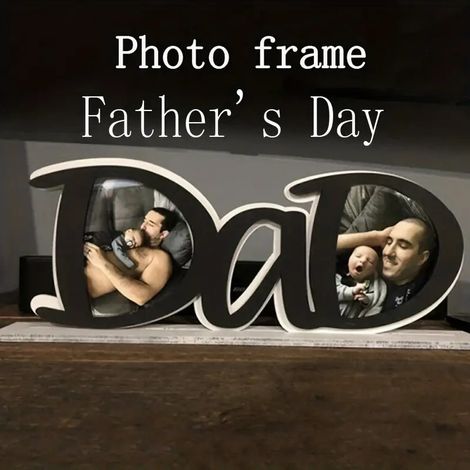 Kreativer neuer Holz-Fotorahmen für den Schreibtisch – Vatertagsgeschenk – Papa-Fotorahmen Stil B (30 x 14 cm) – wie abgebildet
