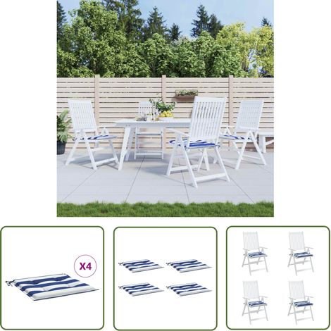 The Living Store Coussins de chaise de jardin lot de 4 50x50x3 cm - Coussin De Chaise - Coussin Exterieur - Coussin Jardin - Coussin Confortable - Coussin Design