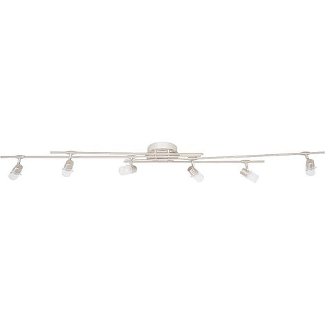 Plafonnier à 6 lampes série, 6 x LED, 5 W, 16 cm x 165 cm, nickel mat/chromé/9828.06.54.0000 (1/2)