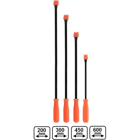 Levachiodi/Leva chiodi/Leve/Leverini/Piedi di porco/Pry Bar con impugnatura antiscivolo battente set 4 pz - Linea Hobby