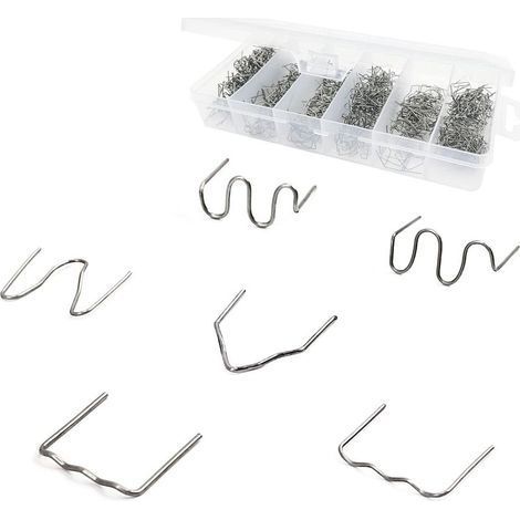 1800 PCS Agrafes Chaudes en Acier au Tungstène, 0.8mm / 0.6mm Baguettes de Soudage Agrafe Chaude Clou de Soudure de Réparation, pour Pare-chocs de Voiture en Plastique de Soudure (1/5)
