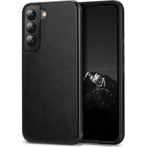 CUSTODIA POSTERIORE PER SAMSUNG GALAXY S22 IN SILICONE NERO IN PELLE PU SM-S901 (1/5)