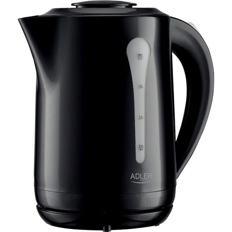 ADLER EUROPE AD 1244 BOUILLOIRE, CAPACITÉ 2,5 L, 2200 W, ARRÊT AUTOMATIQUE, NOIRE