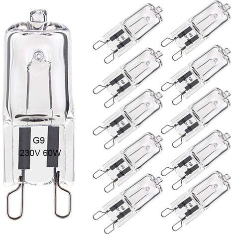Ampoule Halogène G9 60W Blanc Chaud 2800K 680LM 230V Dimmable Halogène Capsule Ampoule Filament Lot de 10 (1/5)