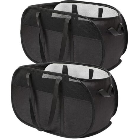 Panier à linge en maille, facile à plier, portable et doté de poignées robustes, panier à linge en maille nid d'abeille, respirant pour le linge, la salle de bain, la chambre d'enfant, le dortoir ou l (1/5)