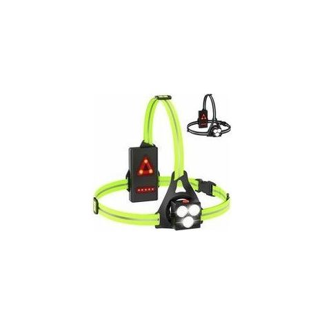 Lampe de Course à Pied,lampe de course à LED rechargeable par USB,lampe de poitrine réglable à 120°,500 lumens,Éclairage Pour Course avec bandes réfléchissantes pour Jogging,Sports Extérieur (1/5)