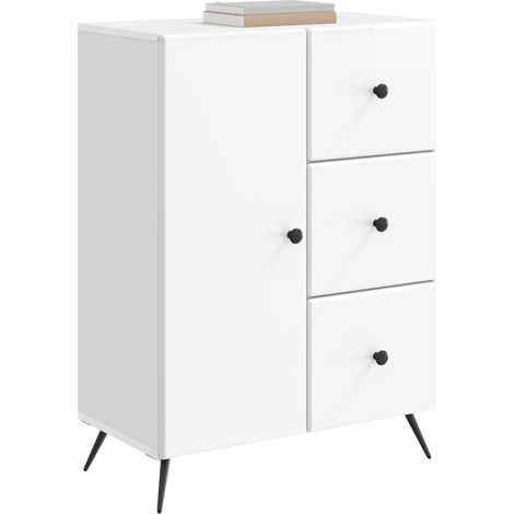 Maison Exclusive - Credenza Bianco Lucido 66 x 34,5 x 90 cm Legno ingegnerizzato