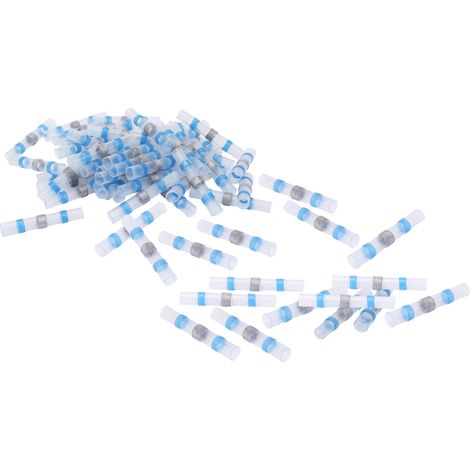 Lot de 50 connecteurs de fils étanches à souder SSTS31, manchons thermorétractables, connecteurs bout à bout bleus (1/5)