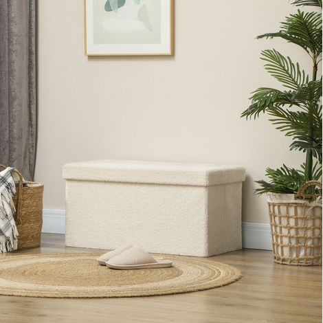 seduta contenitore 76x38x38 pieghevole imbottita crema OKMYHOME (1/4)