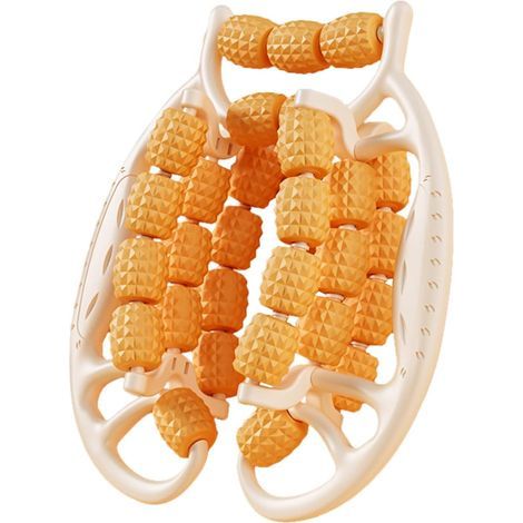Rouleau de massage anti-cellulite pour jambes avec 29 rouleaux en plastique antidérapant - Couleur orange (1/5)