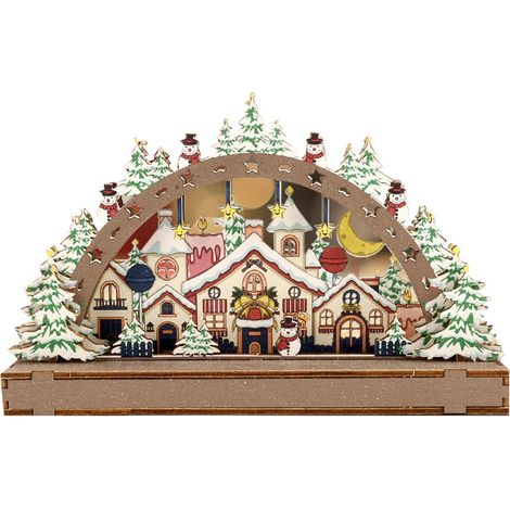 Décoration de Noël en bois fait main, ornement de Noël DIY élégant pour fenêtre de maison - Type 1 (1/5)