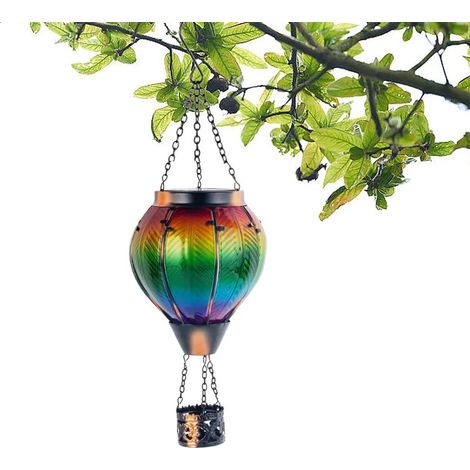 Guirlande lumineuse solaire en forme de montgolfière, couronne d'extérieur en fer et verre, éclairage de jardin, IP55, couronne solaire LED, lampes solaires LED-AquaForge (1/5)