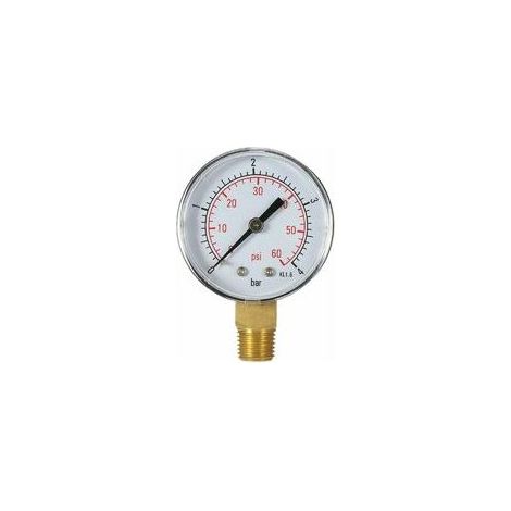 Cadran De Pression D'Eau De Filtre De Piscine De 50Mm 0 60Psi 0 4Bar, Manometre, Filetage Npt De 1/4 (1/5)