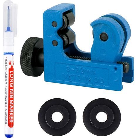 Mini coupe-tube Ø 3-22 mm Petit coupe-tube Coupe-tube en cuivre Outil de coupe pour couper des tuyaux en cuivre, PVC, aluminium, plastique, marqueur de trous profonds (1/5)
