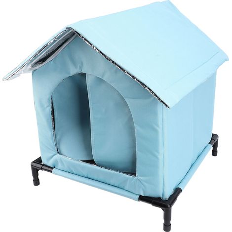 Niche d'extérieur pour chat en hiver, résistante à l'eau chaude, imperméable, grand espace, toutes saisons, tente fermée universelle, abri isolé pour Stray Blue (1/5)