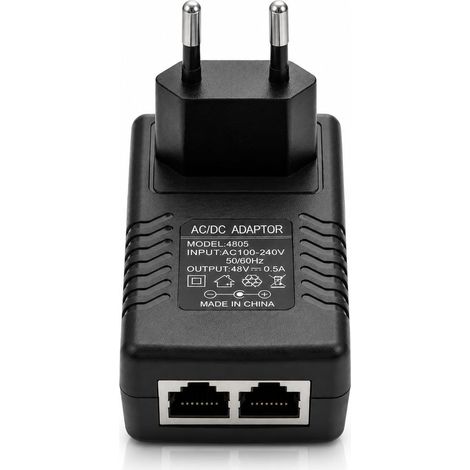Adaptateur injecteur PoE Gigabit 48 V 30 W, injecteur et adaptateur PoE pour alimentation par Ethernet, compatible 802.3af/at, port RJ45 Gigabit 1000 Mbps, répartiteur PoE optionnel pour appareils rou (1/5)