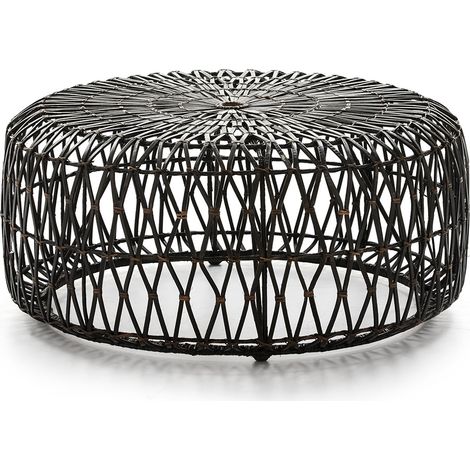 Puff 89x89x38 Marron/Osier Miel