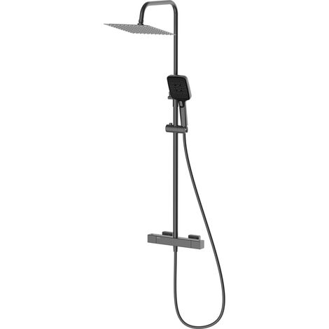 Avapax Douche à effet pluie avec thermostat - Gris anthracite mat - 2 fonctions - Acier inoxydable de haute qualité - Adth6214t2 (1/2)