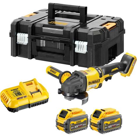 DeWALT DCG418T2 125mm Cordless 54V FlexVolt XR Angle Grinder Set With 2x6Ah Batts, Charger And Carry Case (1/3)