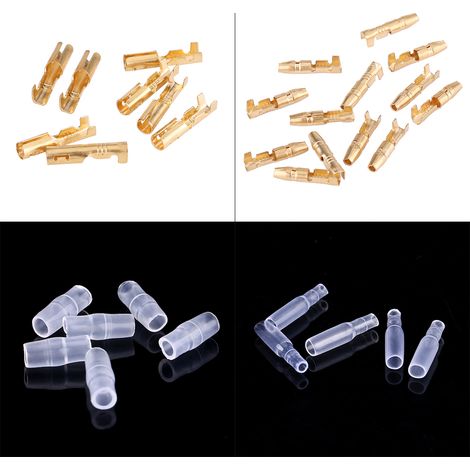 Lot de 40 connecteurs MF en laiton 3,5mm, fiche mâle et femelle GTC avec capuchon isolant (1/3)