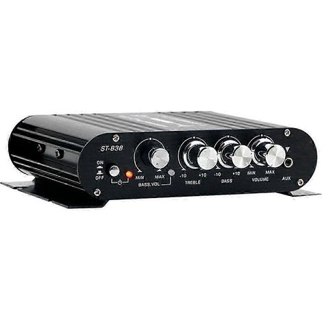 Amplificateur Hi-Fi ST-838 2.1 canaux pour voiture MP3, mini-ampli, entrée AUX, réglage des basses (aigus et graves), super basses, 20 W x 2 + 40 W (1/5)