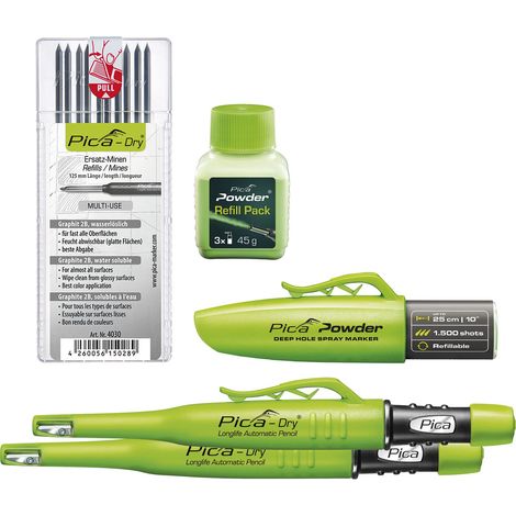 Pica Tieflochmarker & Spraymarker Set - AKTION, für Bohrlöcher ab 3 mm (1/5)