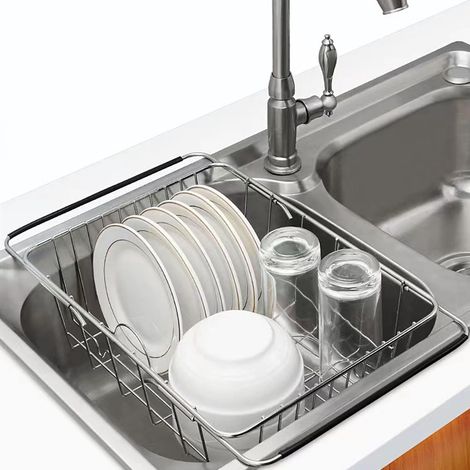 Scolapiatti, Scolapiatti sopra il lavello, Scolapiatti da incasso nel lavello o sul piano di lavoro, Scolapiatti espandibile, Scolapiatti per la cucina (1/5)