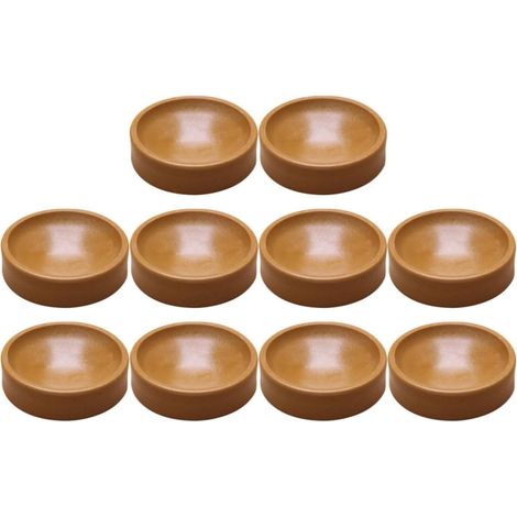 Coupelles pour roulettes de Piano Antidérapantes Marron Lot de 10 Coupelles pour Roulettes de Piano, Patins de Protection Résistants à L’usure, Usage Maison pour Bureau et Fauteuil (1/5)