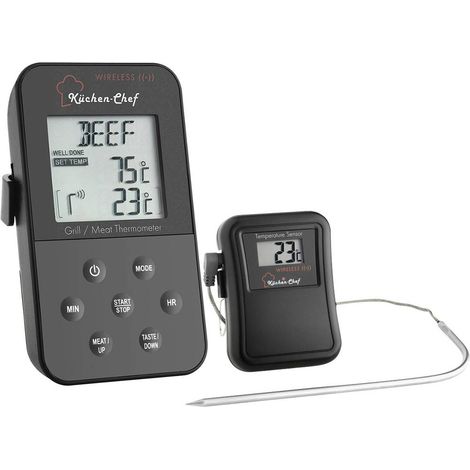TFA Dostmann 14.1504 Termometro per Grill Cavo sensore, Allarme, con temporizzatore, Controllo della temperatura Cottur (1/3)