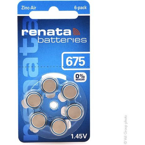 Pile bouton ZA 675 zinc-air Renata 660 mAh 1.4 V 6 pc(s) (1/4)