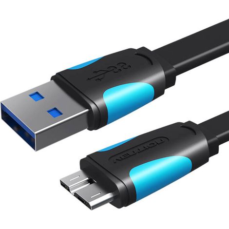 Flaches USB 3.0 A auf Micro-B Ladekabel 1 Meter (1/2)