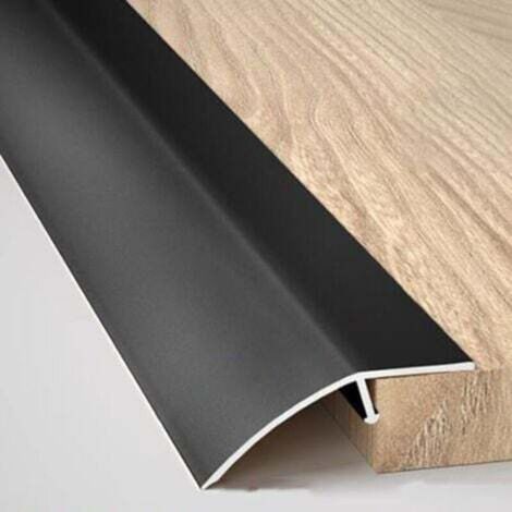 Rampe de seuil en aluminium pour portes/tapis/carrelage/sols irréguliers/parquets, bande de seuil, largeur 52 mm (couleur : noir, 1 pièce)
