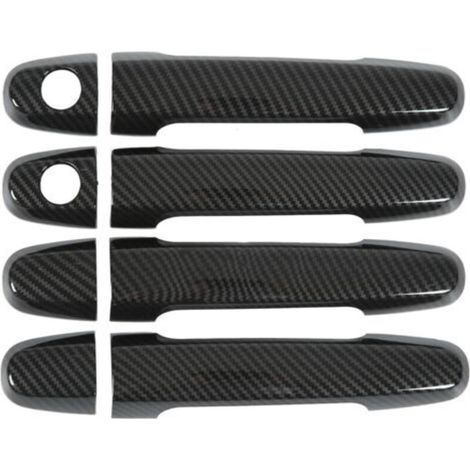 [NUNCA USADO]Cubierta para manija de puerta estilo fibra de carbono, protector de manija de puerta exterior, marco decorativo, repuesto (1/4)