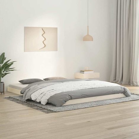 vidaXL Giroletto senza Materasso Bianco 150x200 cm Legno Massello Pino (1/5)