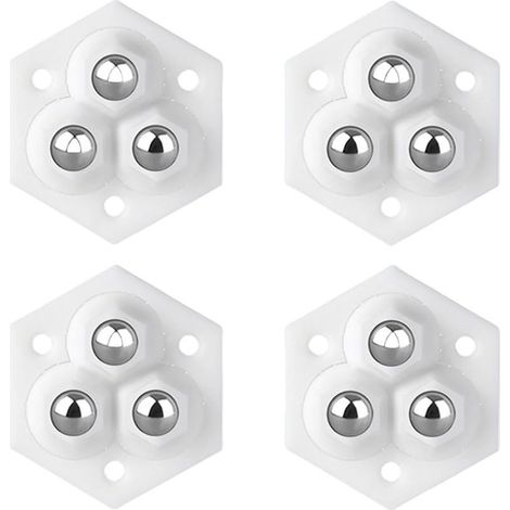 Roulettes pour petits meubles, lot de 4, poulie mobile pivotante à 360 degrés, adaptées aux petits meubles, blanches (1/5)