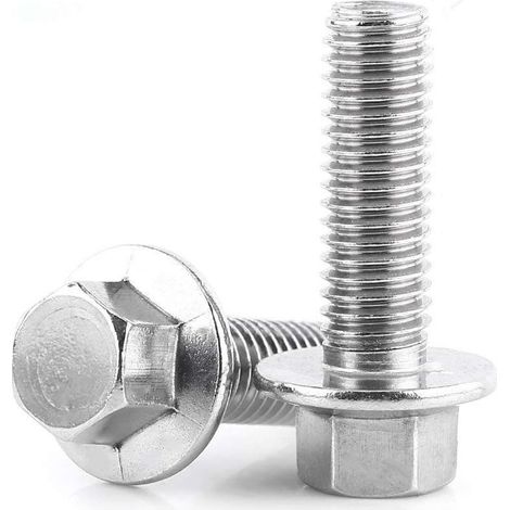 10pcs Boulon à Bride M8 Vis à Tête Hexagonale en Acier Inoxydable 304 [M825] (1/5)