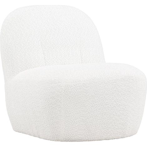 Fauteuil Design en Tissu Bouclette "Mahla" 82cm Blanc