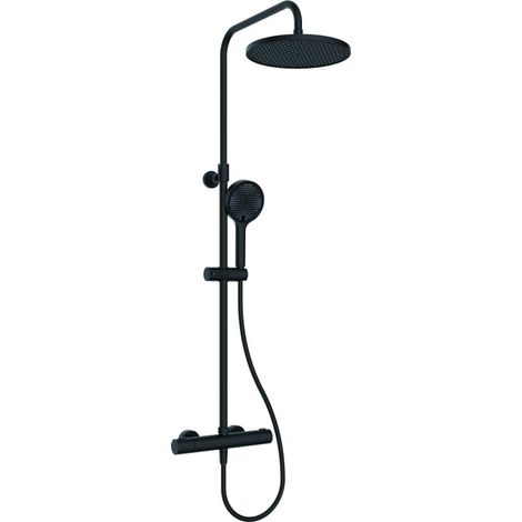 Primaster Duschsystem Aqua Therm mit Thermostat 3 Strahlarten schwarz