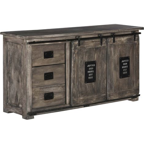 Sideboard Mango 150x45x80 grau lackiert RAILWAY 200 (1/3)