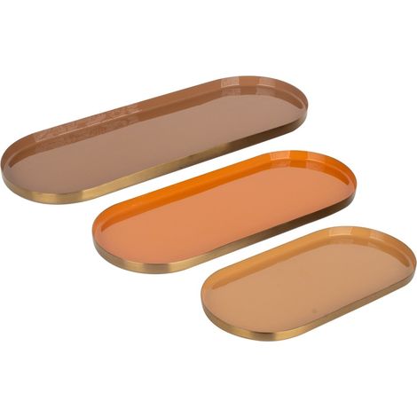Dekorative Metalltabletts für zu Hause – Set mit 3 Einheiten