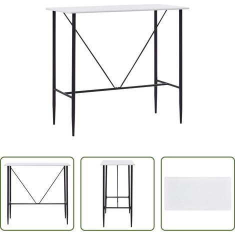 Weiß -  Bartisch Weiß 120 x 60 x 110 cm MDF (1/5)