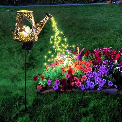 Arrosoir solaire avec éclairage, éclairage solaire de jardin, éclairage cascade-AquaForge (1/5)